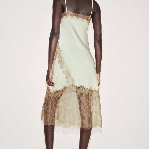 Lace Trim Slip Dress