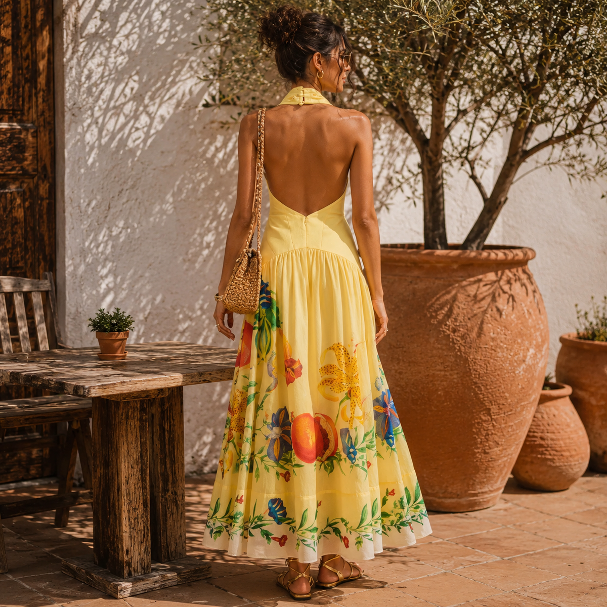 Botanical Halter Dress