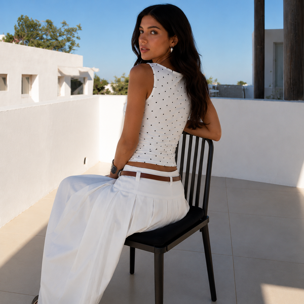 Polka Dot Ruched Tank