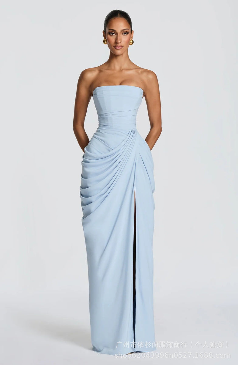 Draped Column Gown