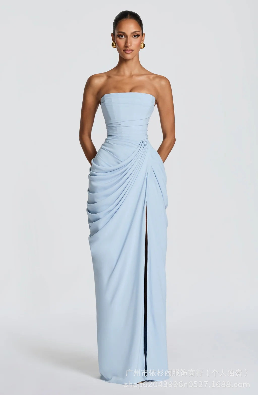Draped Column Gown
