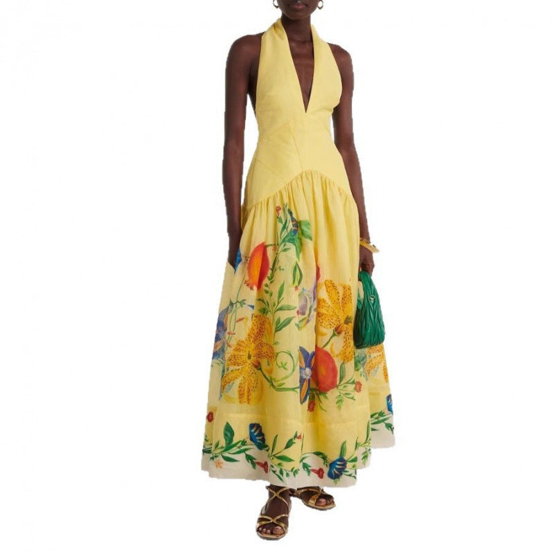 Botanical Halter Dress
