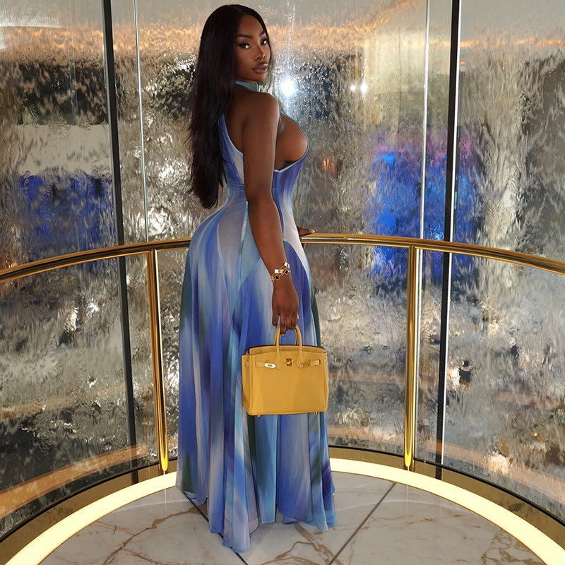 Watercolour Halter Dress