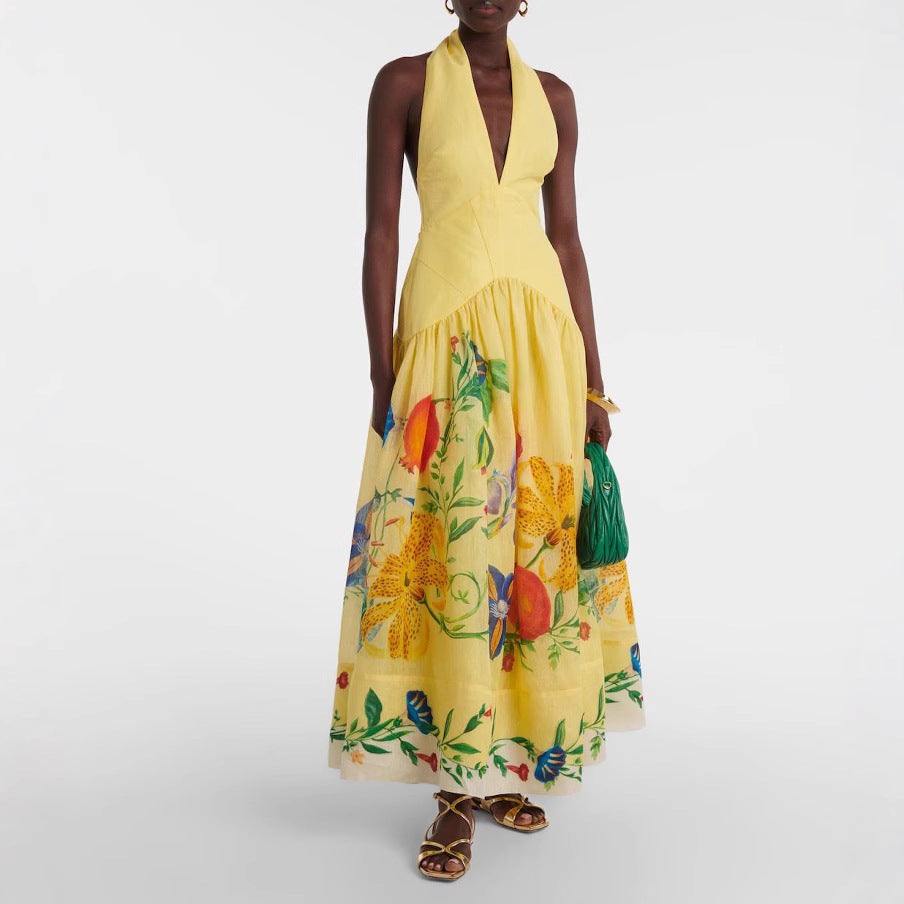 Botanical Halter Dress