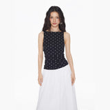 Polka Dot Ruched Tank