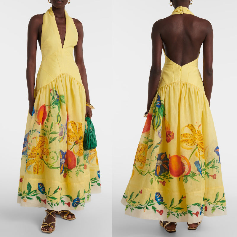 Botanical Halter Dress