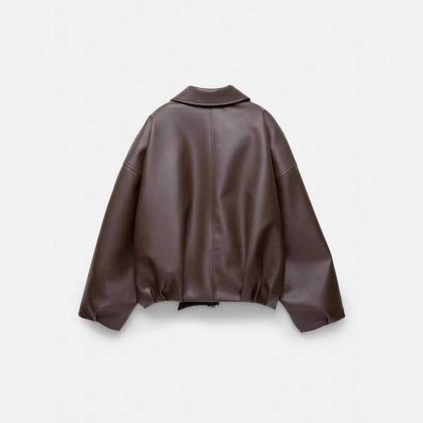 Bold Shoulder Leather Jacket