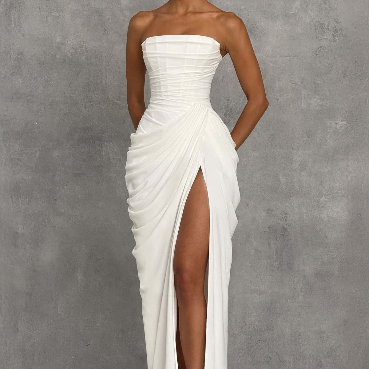 Draped Column Gown