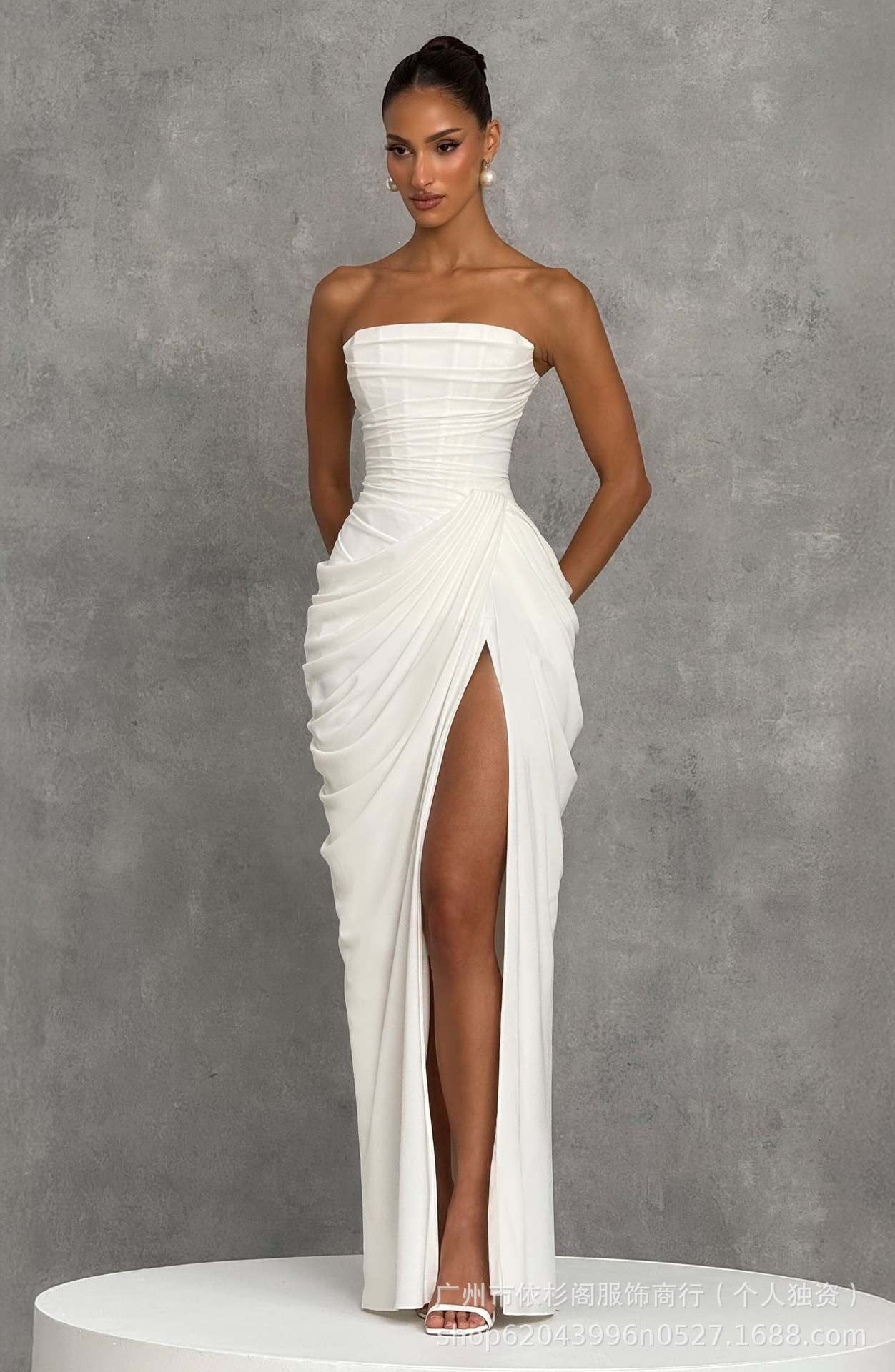 Draped Column Gown