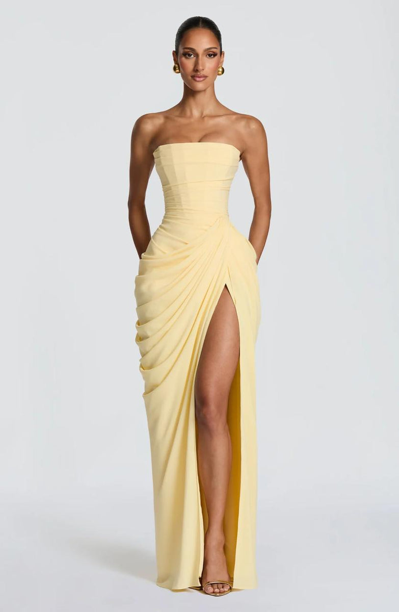 Draped Column Gown
