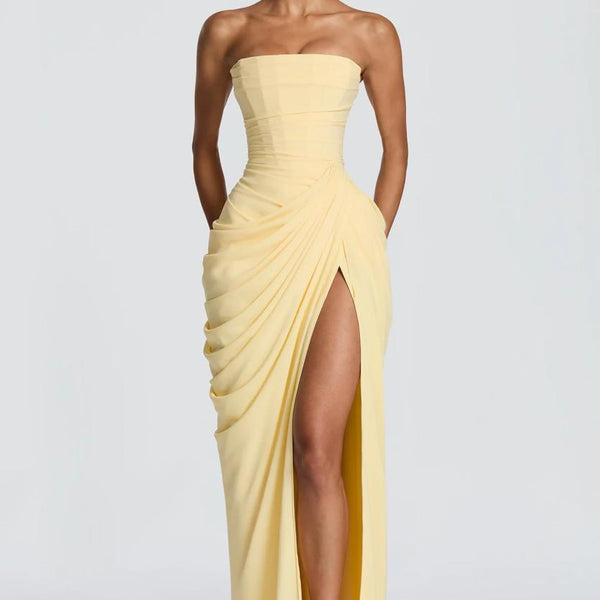 Draped Column Gown