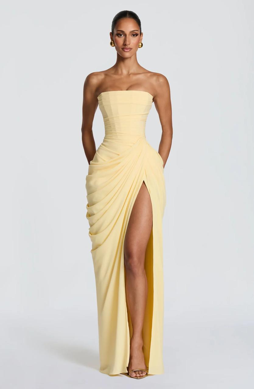 Draped Column Gown