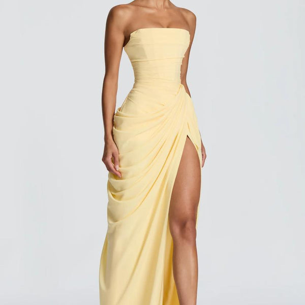 Draped Column Gown