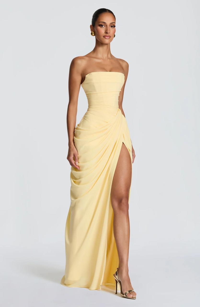 Draped Column Gown