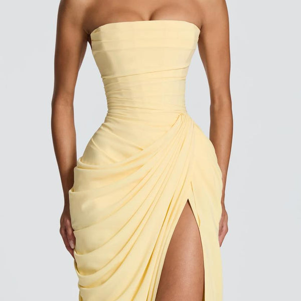 Draped Column Gown