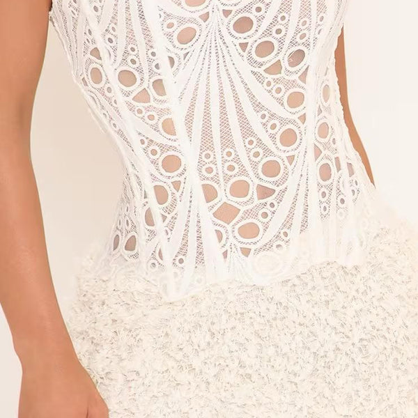Lace Eyelet Corset Top