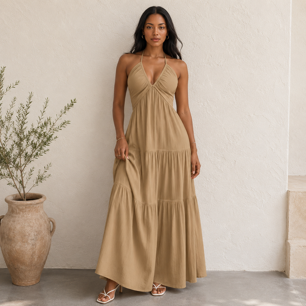 Twisted Halter Dress