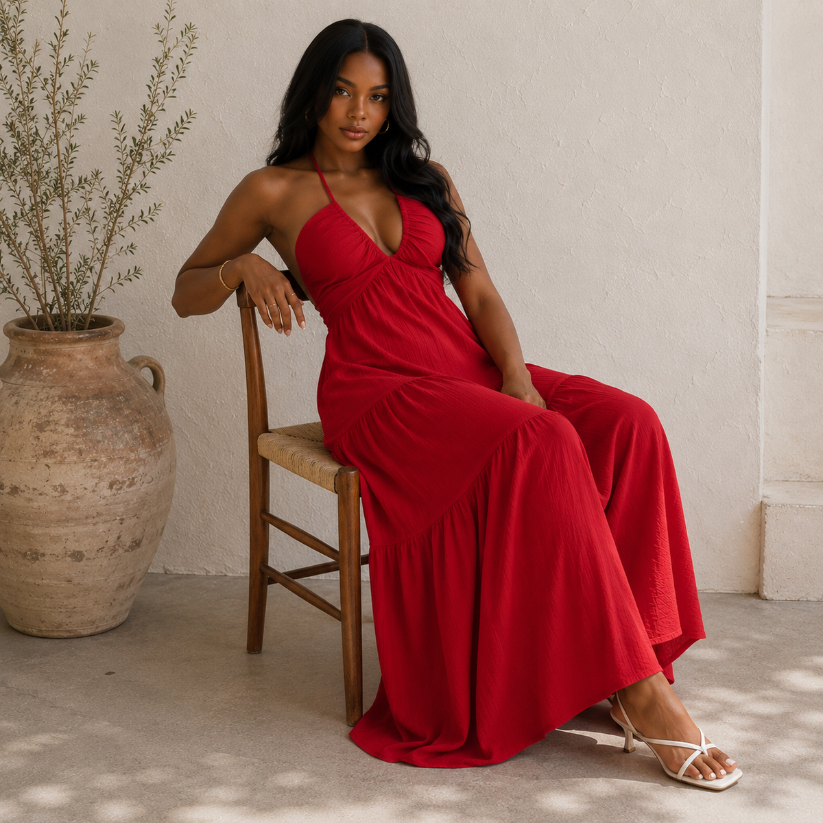 Twisted Halter Dress