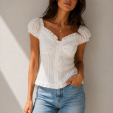 Broderie Puff Sleeve Top