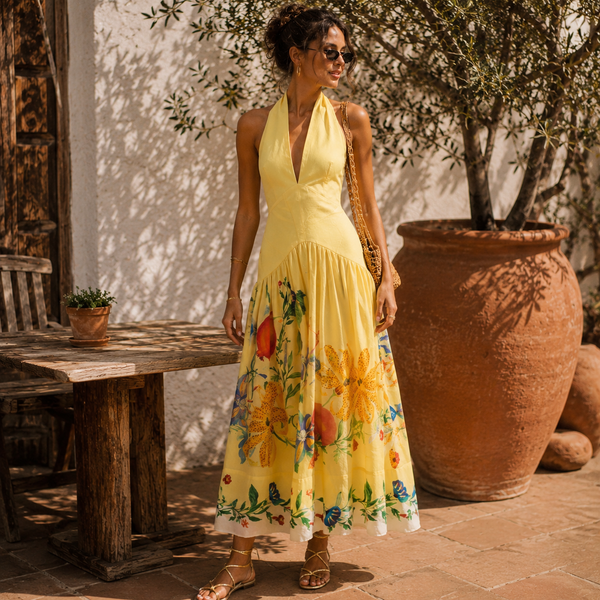 Botanical Halter Dress